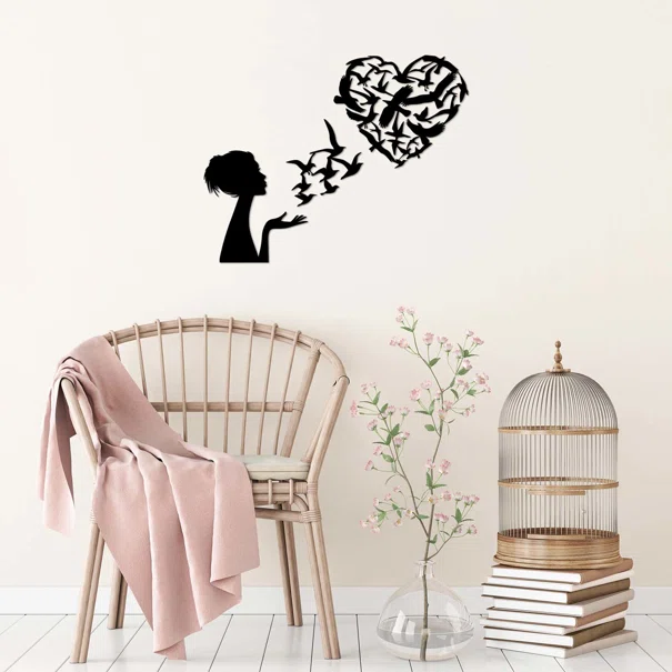Διακοσμητικό Τοίχου (63x50) A-G Birds Woman Heart 891TNL3143