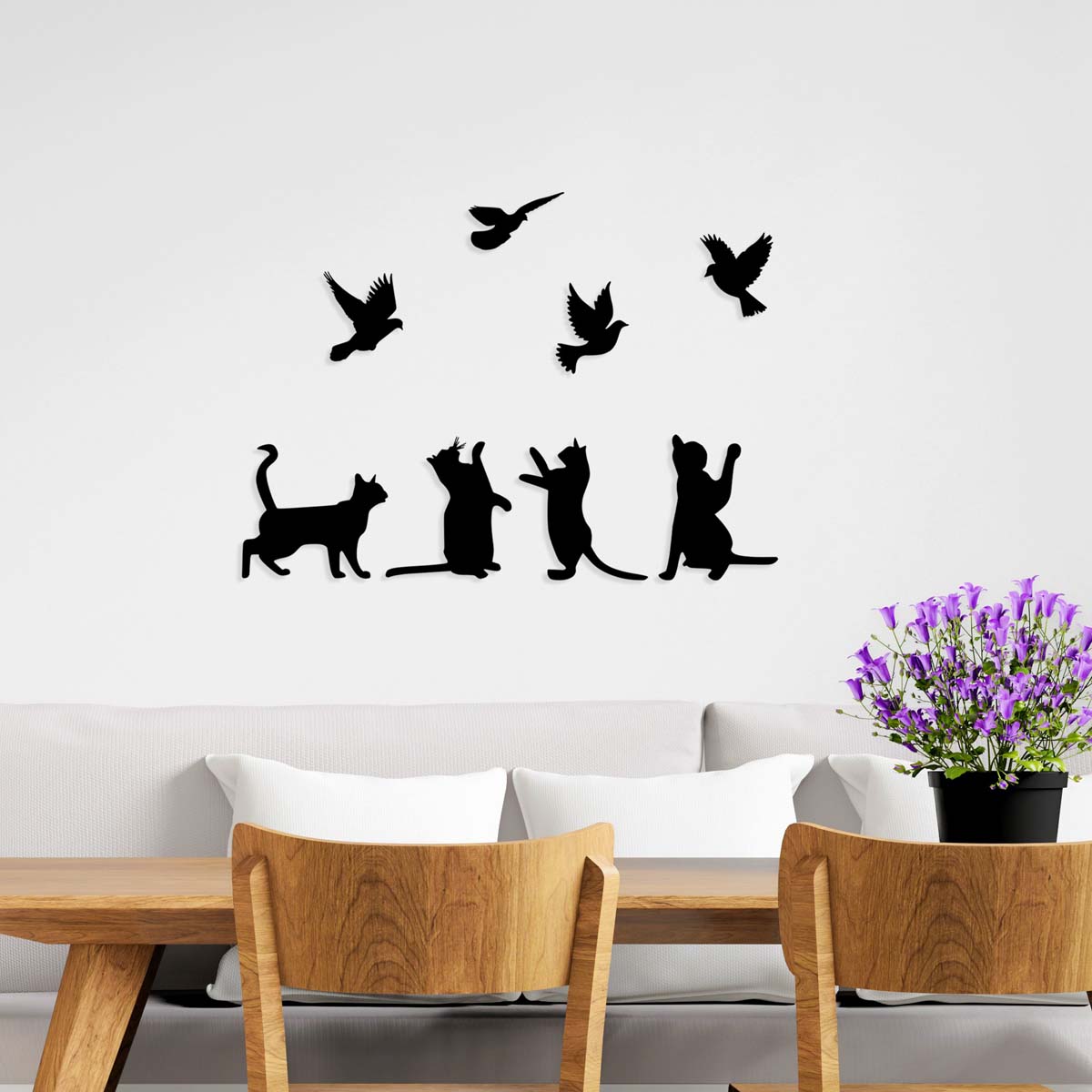 Διακοσμητικό Τοίχου (110x79) A-G Birds Playing With Cats 899SKL2553