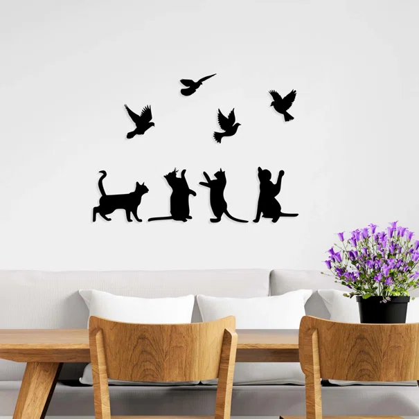 Διακοσμητικό Τοίχου (110x79) A-G Birds Playing With Cats 899SKL2553