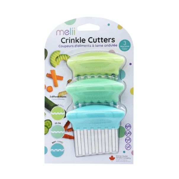 Κόπτης Λαχανικών & Φρούτων (Σετ 3τμχ) Melii Crinkle Cutters Blue MEL20000