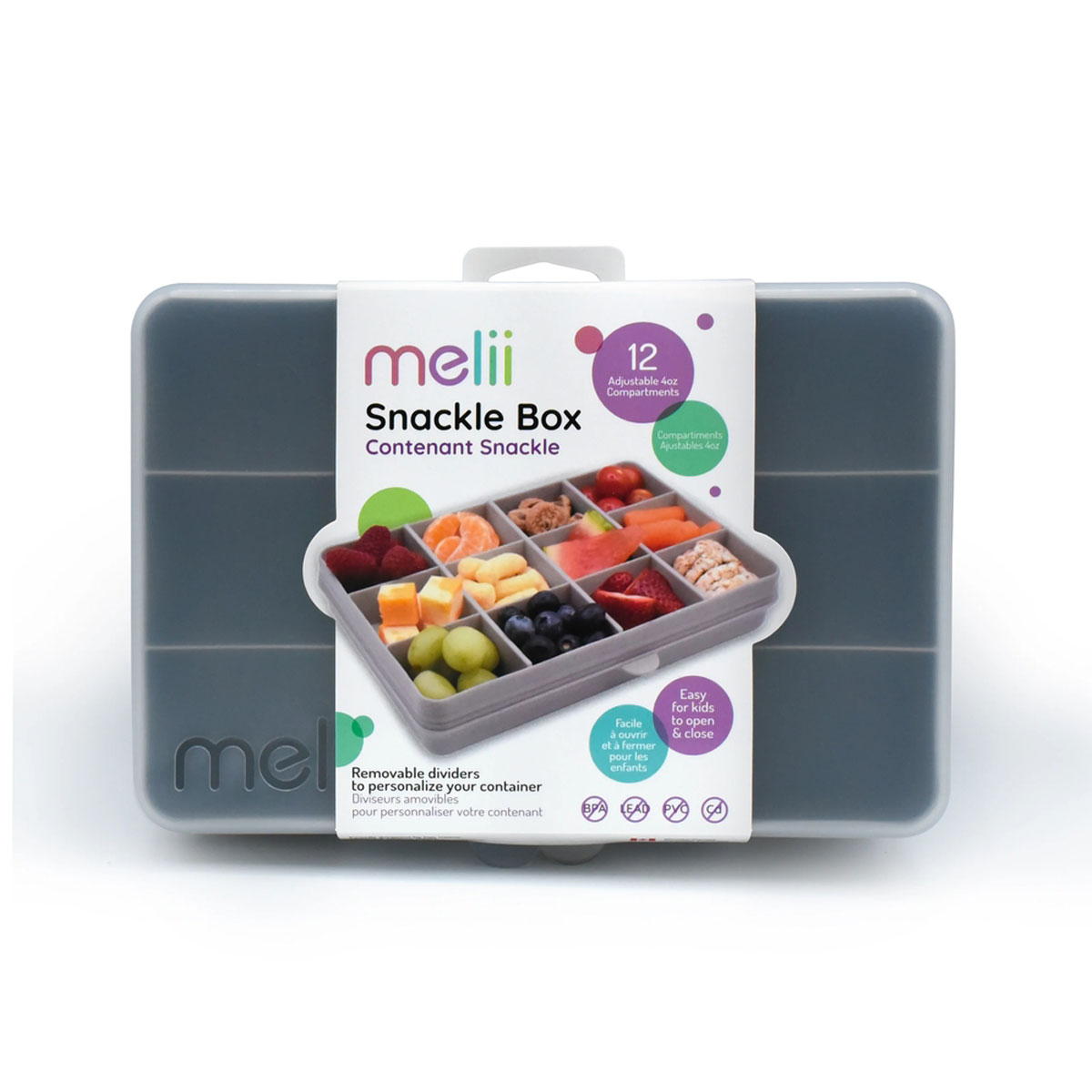 Φαγητοδοχείο με Χωρίσματα Melii Grey Mel19000 Παιδικά Είδη Φαγητού & Αξεσουάρ Σερβιρίσματος Φαγητοδοχεία Bento Box Spitishop