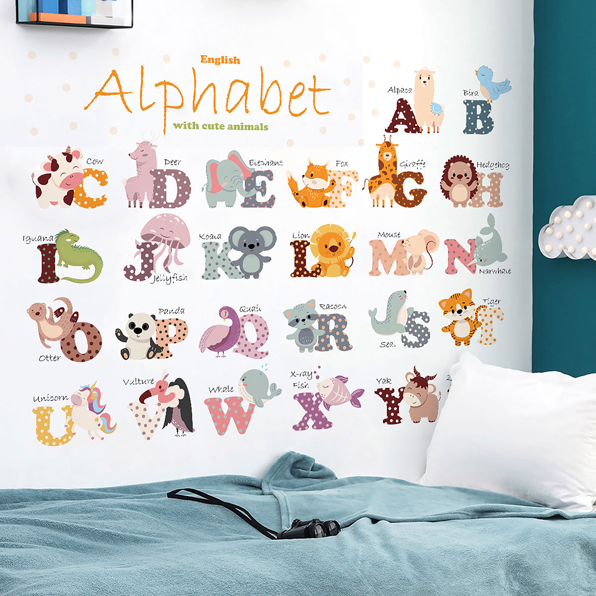 Παιδικά Αυτοκόλλητα Τοίχου Sipo Animal Alphabet SIP-WS63050