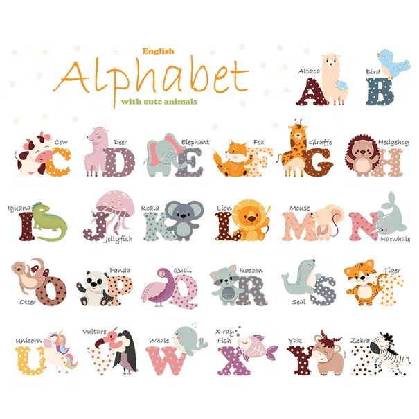 Παιδικά Αυτοκόλλητα Τοίχου Sipo Animal Alphabet SIP-WS63050