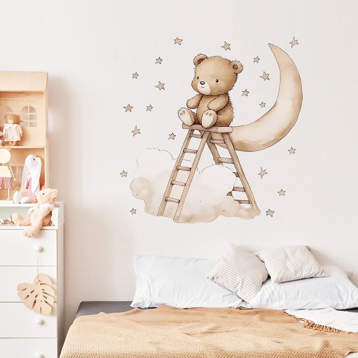 Παιδικά Αυτοκόλλητα Τοίχου Sipo Boho Teddy Bear On A Ladder SIP-WS63047