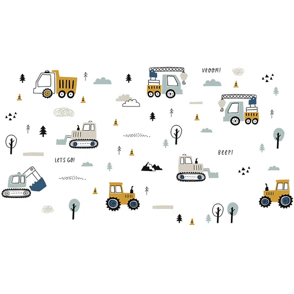 Παιδικά Αυτοκόλλητα Τοίχου Sipo Tractors-Excavators SIP-WS63044