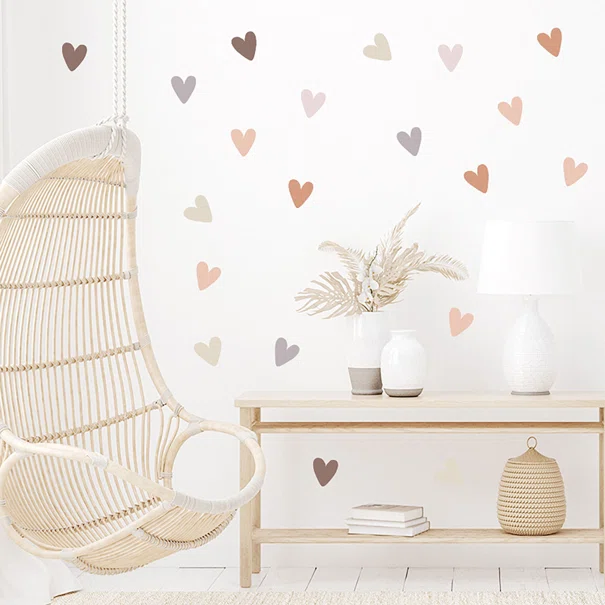 Παιδικά Αυτοκόλλητα Τοίχου Sipo Boho Hearts SIP-WS63041