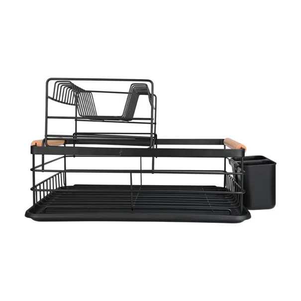 Στραγγιστήρι Πιάτων Διώροφο (41x30x20) Estia Bamboo Essentials Μαύρη 01-