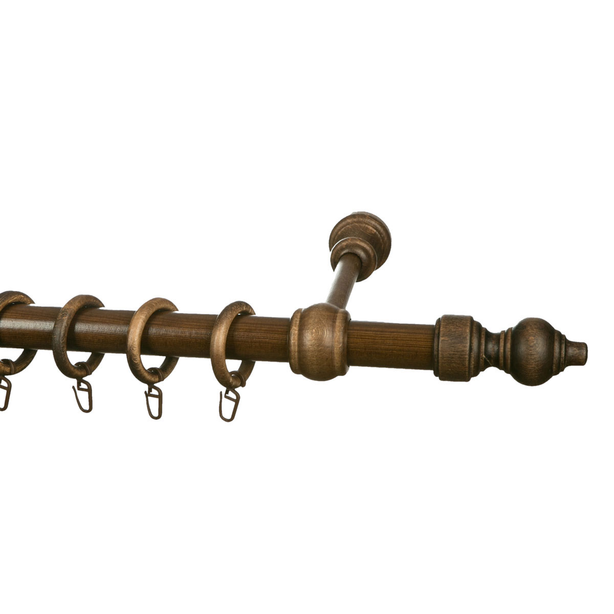 Κουρτινόξυλο Φ28mm Μονό 250cm Με Άκρα Grace Allure Walnut 680254