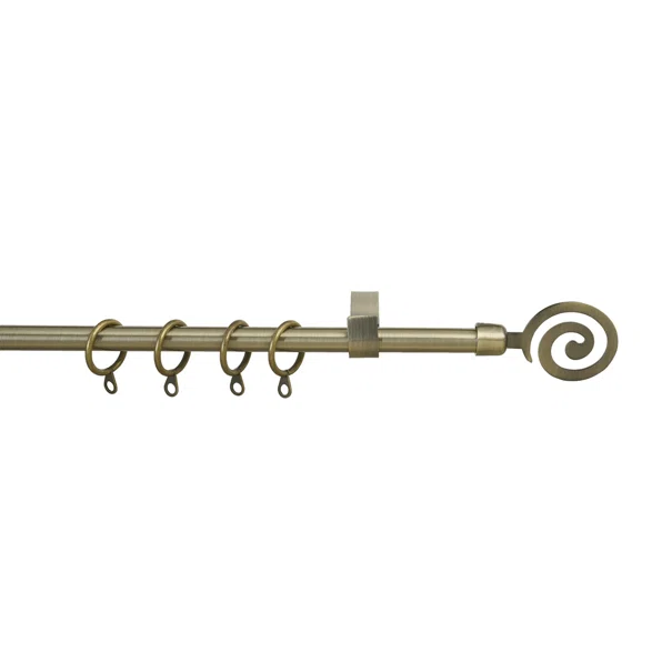 Κουρτινόξυλο Φ12mm Μονό Επεκτεινόμενο 60-120cm Με Άκρα Grace Twist Bronze 720126