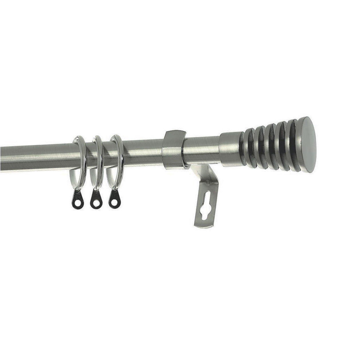 Κουρτινόξυλο Φ19mm Μονό Επεκτεινόμενο 160-300cm Με Άκρα Grace Beauty Brushed Chrome 790305