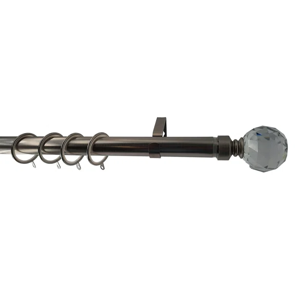 Κουρτινόξυλο Φ28mm Μονό Επεκτεινόμενο 160-300cm Με Άκρα Grace Chrome 998531