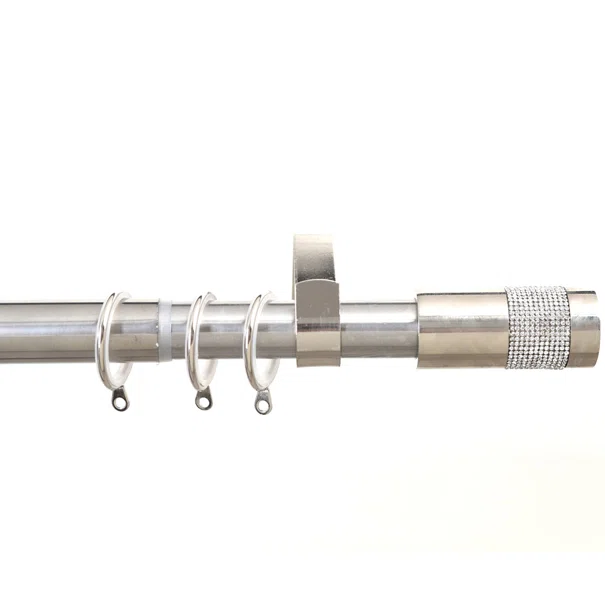 Κουρτινόξυλο Φ28mm Μονό Επεκτεινόμενο 160-300cm Με Άκρα Grace Chrome 998251