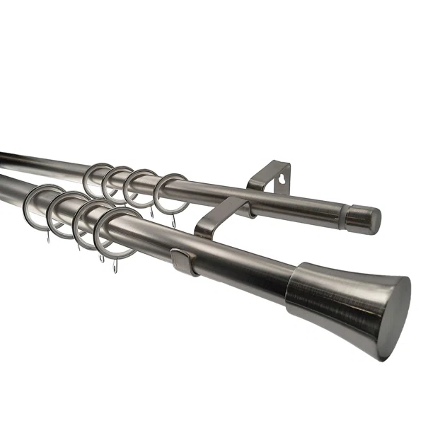 Κουρτινόξυλο Διπλό Επεκτεινόμενο 160-300cm Με Άκρα Grace Chrome 998701