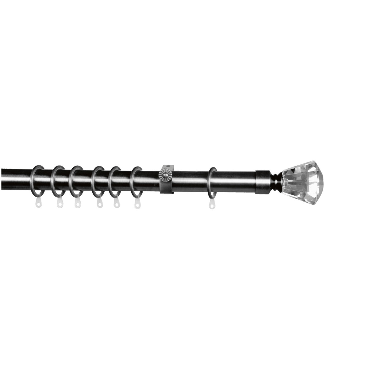 Κουρτινόξυλο Φ28mm Μονό Επεκτεινόμενο 140-240cm Με Άκρα Grace Chrome 998111