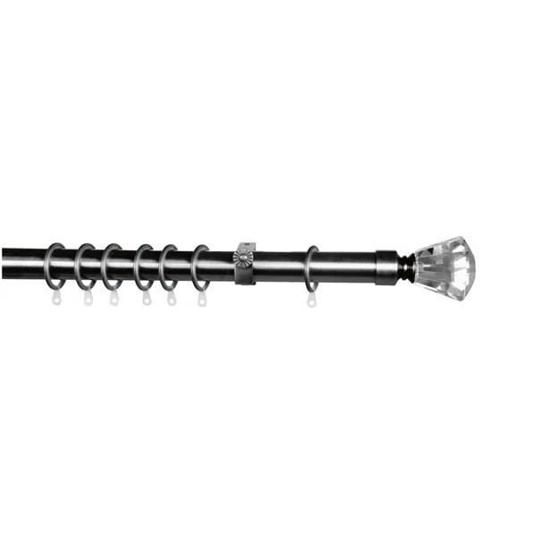 Κουρτινόξυλο Φ28mm Μονό Επεκτεινόμενο 140-240cm Με Άκρα Grace Chrome 998111