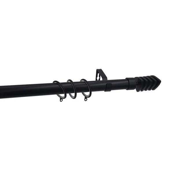 Κουρτινόξυλο Φ28mm Μονό Επεκτεινόμενο 160-300cm Με Άκρα Grace Black Mat 599298