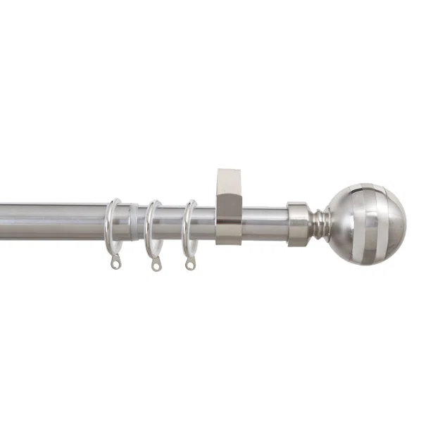 Κουρτινόξυλο Φ28mm Μονό Επεκτεινόμενο 140-240cm Με Άκρα Grace Chrome 998161