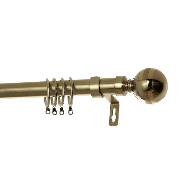 Κουρτινόξυλο Φ28mm Μονό Επεκτεινόμενο 140-240cm Με Άκρα Grace Bronze 998162