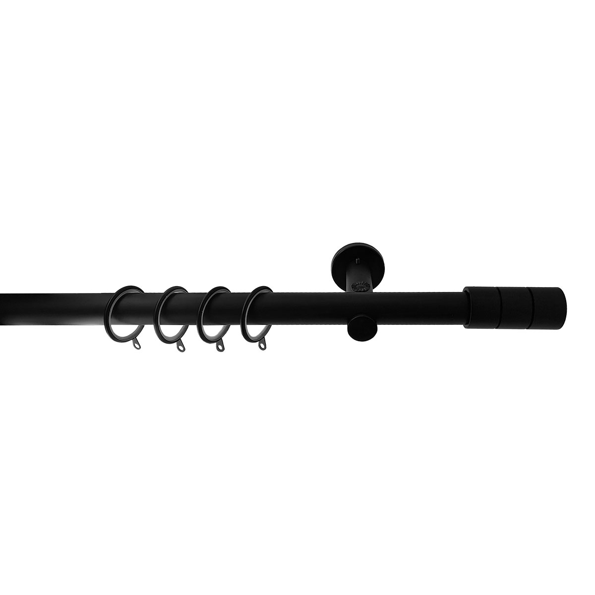 Κουρτινόξυλο Φ28mm Μονό Επεκτεινόμενο 140-240cm Με Άκρα Grace Black Mat 998738