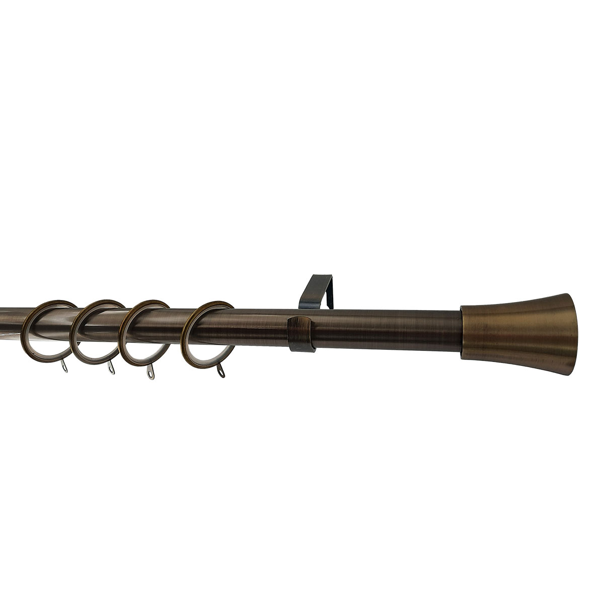 Κουρτινόξυλο Φ28mm Μονό Επεκτεινόμενο 140-240cm Με Άκρα Grace Bronze 998432