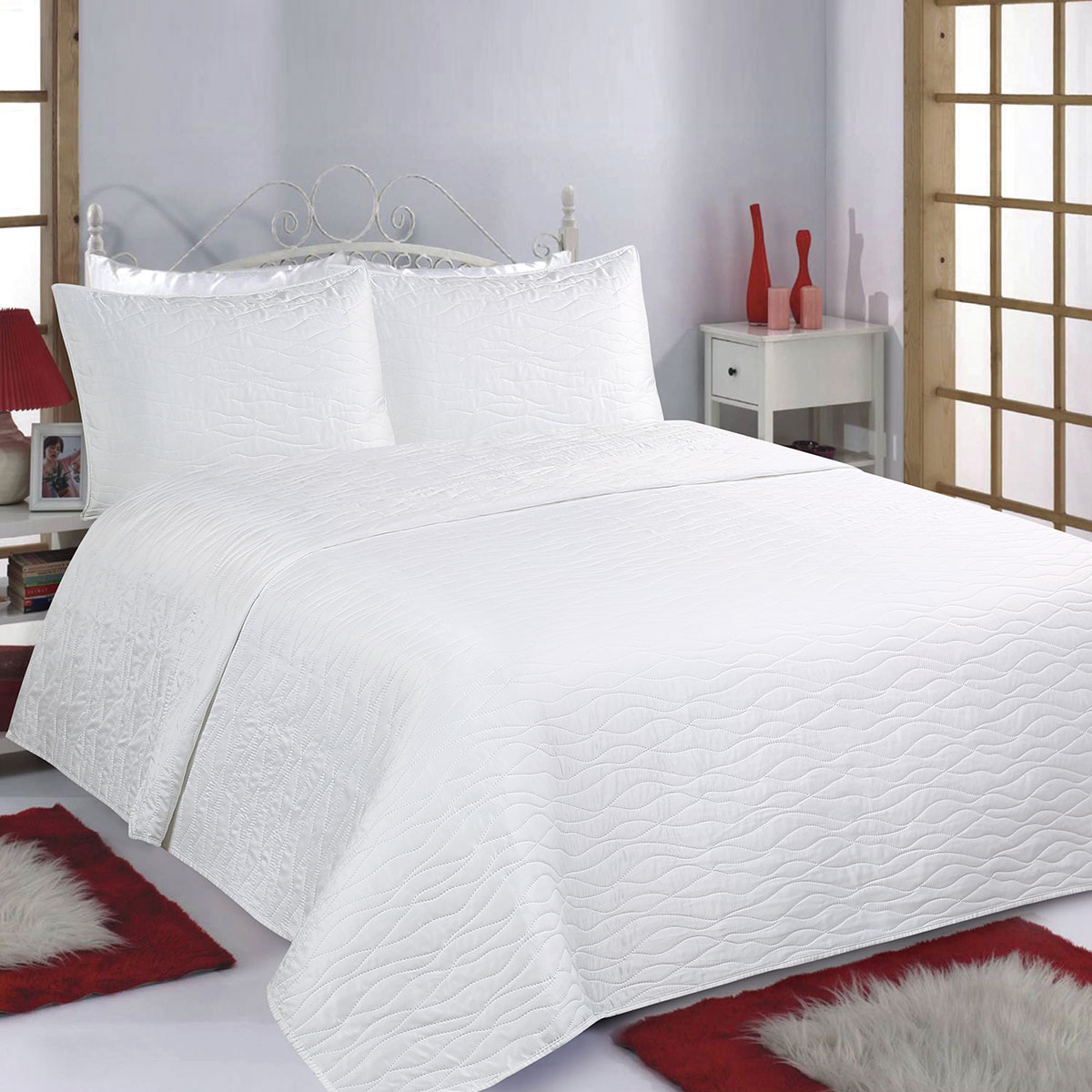 Κουβερλί King Size (Σετ 240x260) Silk Fashion Wave Ivory