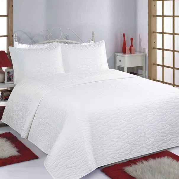 Κουβερλί King Size (Σετ 240x260) Silk Fashion Wave Ivory