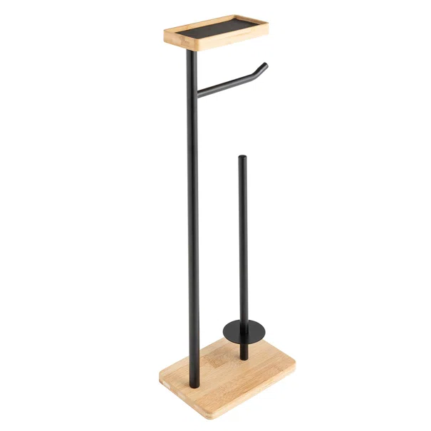 Σταντ Για Χαρτί Υγείας (24.7x15x65.5) L-C Filano Black/Bamboo 1802205