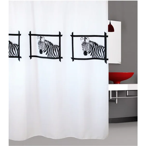 Κουρτίνα Μπάνιου (180x200) Με Κρίκους San Lorentzo Zebra's Head