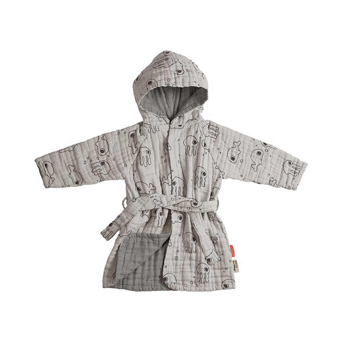 Ρόμπα Μουσελίνα Παιδική Done By Deer Sea Friends Grey BR75092