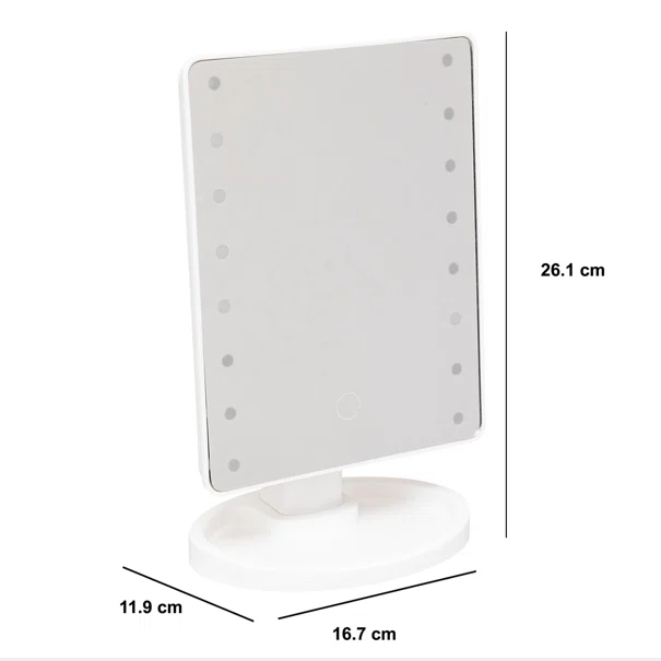 Επιτραπέζιος Καθρέφτης Με Led & Ραφάκι (16.7x11.9x26.1) F-V Mirror 206973