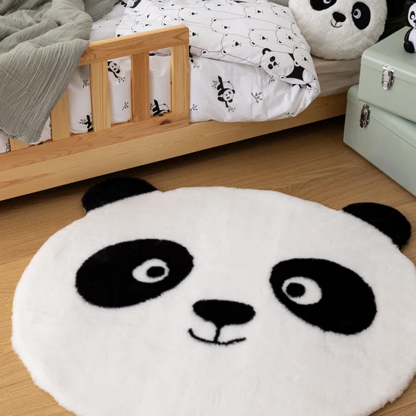 Παιδικό Στρογγυλό Χαλί Γούνινο (Φ100) A-S Panda 205838