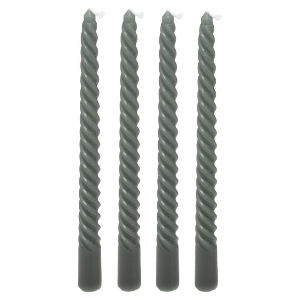 Κεριά Για Κηροπήγιο 25εκ. (Σετ 4τμχ) A-S Hugo Twist Green 207036H