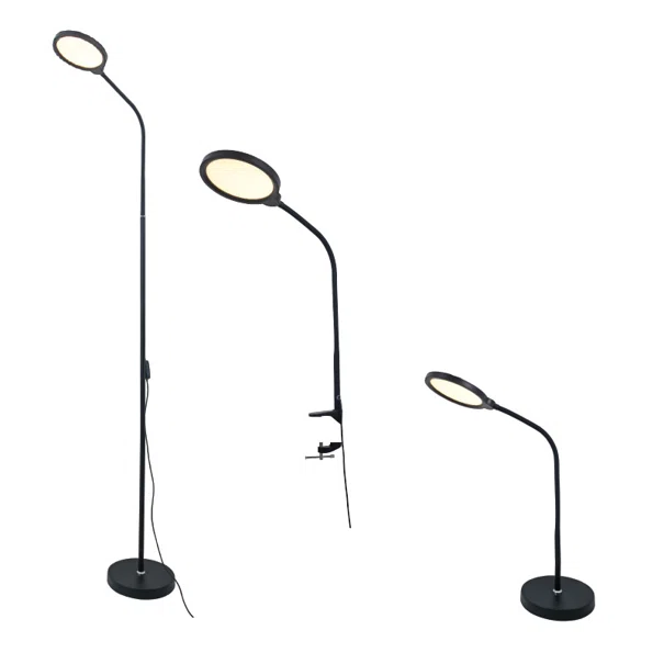 Πορτατίφ/Με Κλιπ/Φωτιστικό Δαπέδου 3 Σε 1 LED Step Dimmable Aca Stefan SF501ALL Black CCT