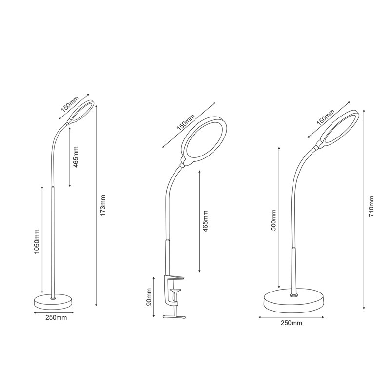 Πορτατίφ με Κλιπ Φωτιστικό Δαπέδου 3 σε 1 Led Step Dimmable Aca Stefan Sf501All Black Cct Φωτιστικά Επιτραπέζια Γραφείου Spitishop