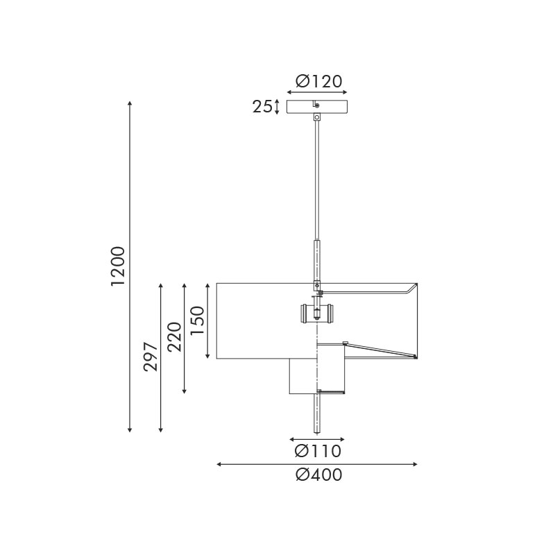 Φωτιστικό Οροφής Δίφωτο Aca Anafi Mp240323 Black Beige Φωτιστικά Κρεμαστά Spitishop