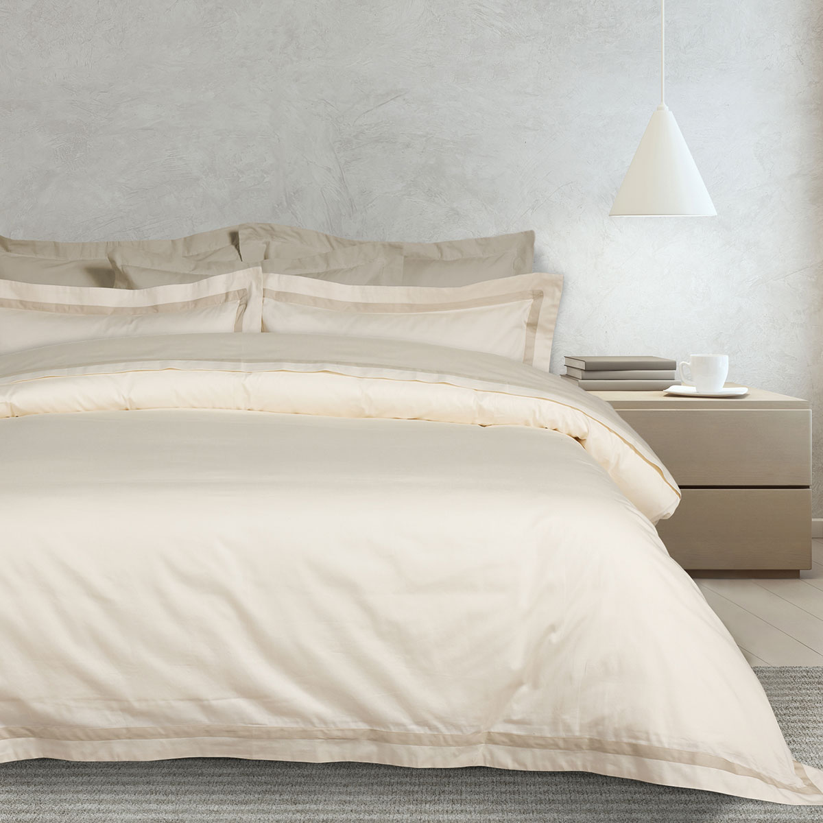 Παπλωματοθήκη Υπέρδιπλη (Σετ 220x240) Das Home Executive 1699 Ivory