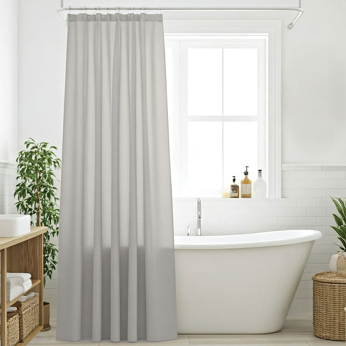 Κουρτίνα Μπάνιου (200x180) Με Κρίκους Das Home Bath 0805 Grey