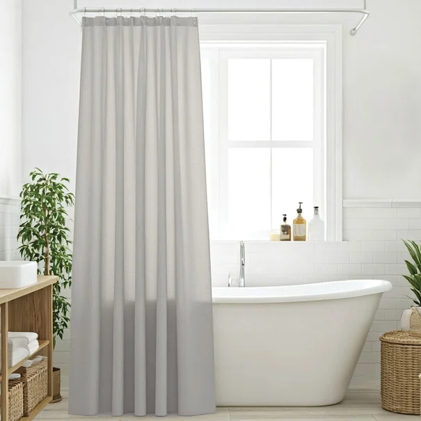 Κουρτίνα Μπάνιου (200x180) Με Κρίκους Das Home Bath 0805 Grey