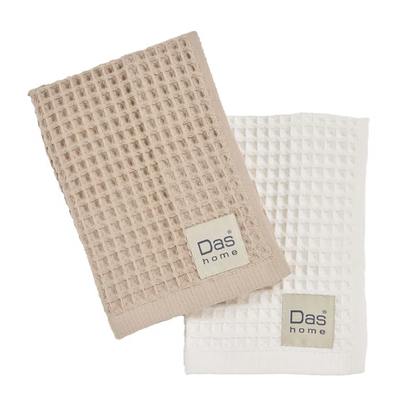 Ποτηρόπανα Πικέ (Σετ 2τμχ) Das Home Kitchen 0800 Ivory-Beige