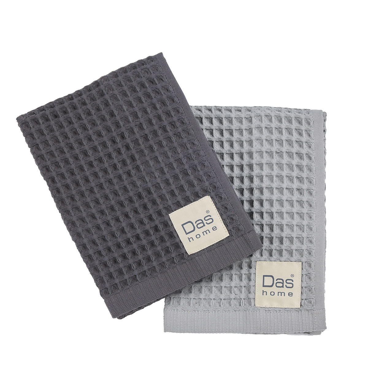 Ποτηρόπανα Πικέ (Σετ 2τμχ) Das Home Kitchen 0801 Grey