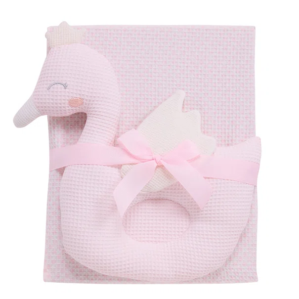 Κουβέρτα Πικέ Αγκαλιάς (75x100) + Λούτρινο Das Home Baby 4956 Pink