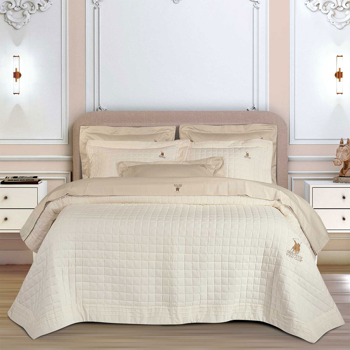 Κουβερλί King Size (240x250) Greenwich Polo Club 2355 Ecru