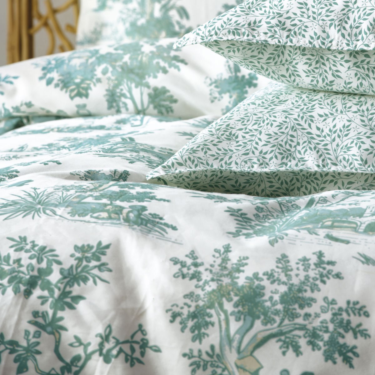 Κουβερλί Υπέρδιπλο (230X250) 2 Όψεων Kentia Stylish Toile 02 Green Λευκά Είδη Κρεβατοκάμαρας Υπέρδιπλα Spitishop
