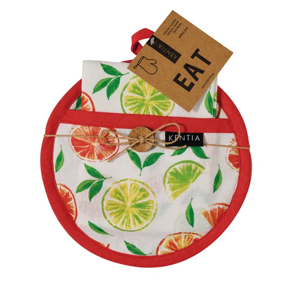 Ποτηρόπανο + Πιάστρα Κουζίνας (Σετ 2τμχ) Kentia Loft Pot 253