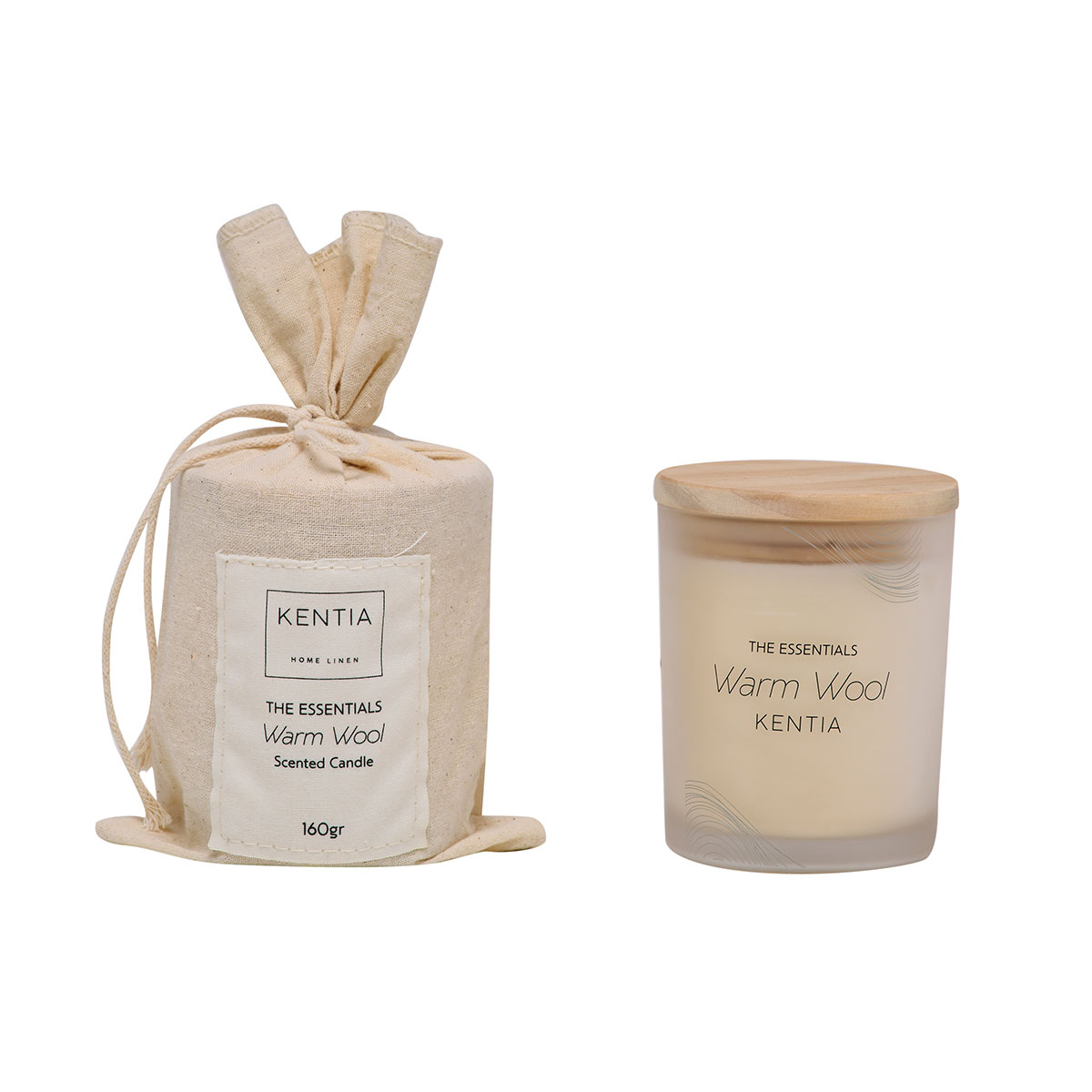 Κερί Αρωματικό 160Gr Kentia Sense 25 Warm Wool Διακόσμηση Αρωματικά Χώρου - Diffuser Κεριά Spitishop