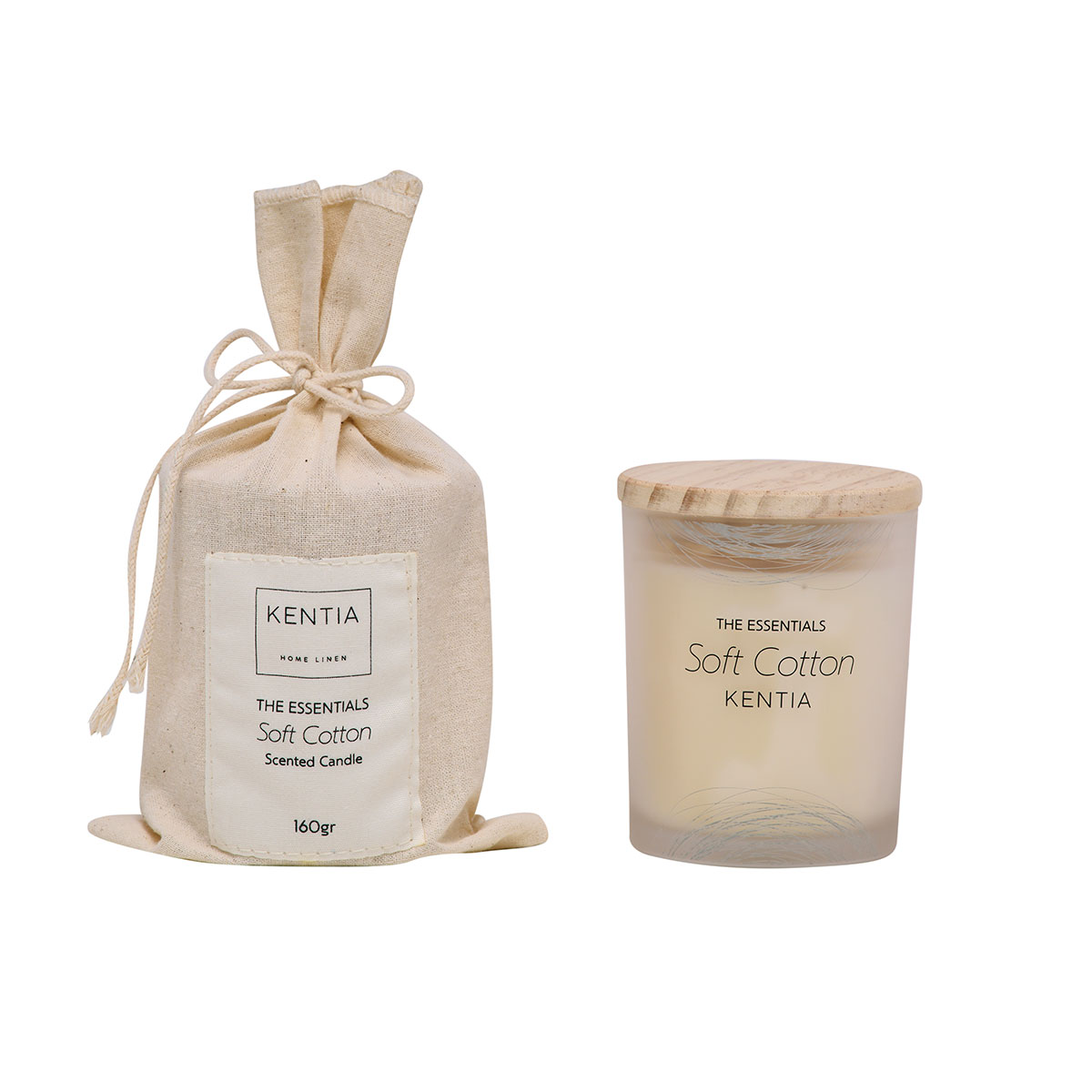 Κερί Αρωματικό 160Gr Kentia Sense 25 Soft Cotton Διακόσμηση Αρωματικά Χώρου - Diffuser Κεριά Spitishop