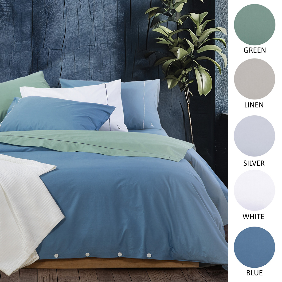 Σεντόνια Υπέρδιπλα (Σετ) Nautica By Nef-Nef Homeware Nau Wave Solid