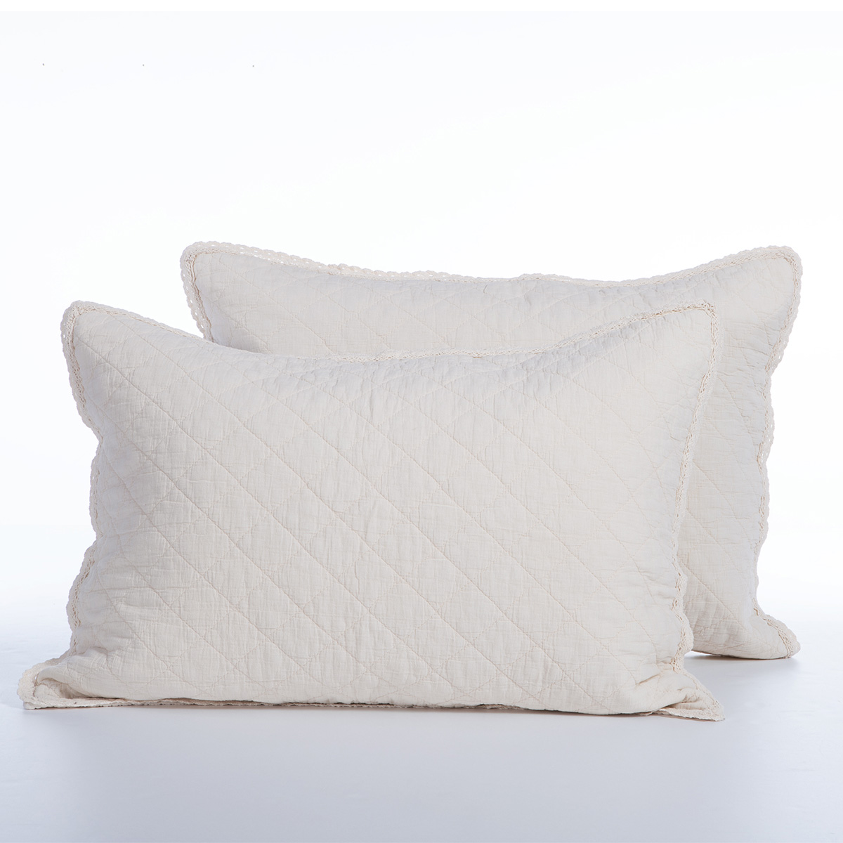 Ζεύγος Μαξιλαροθήκες Καπιτονέ (52x72) Nef-Nef Homeware Serenity Bruno Ecru