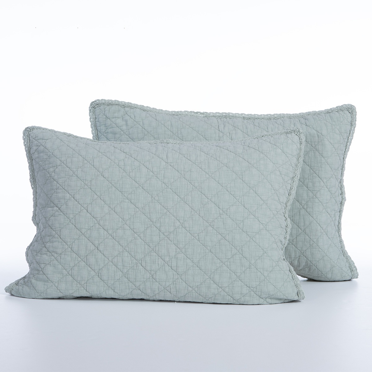 Ζεύγος Μαξιλαροθήκες Καπιτονέ (52x72) Nef-Nef Homeware Serenity Bruno Mint