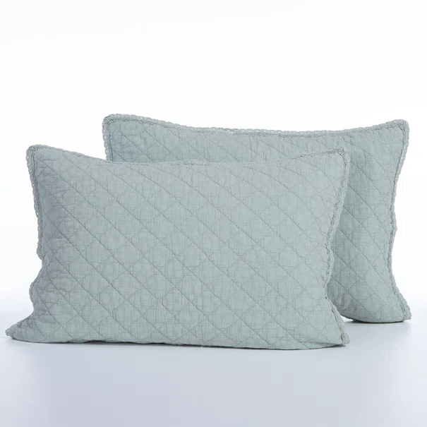 Ζεύγος Μαξιλαροθήκες Καπιτονέ (52x72) Nef-Nef Homeware Serenity Bruno Mint